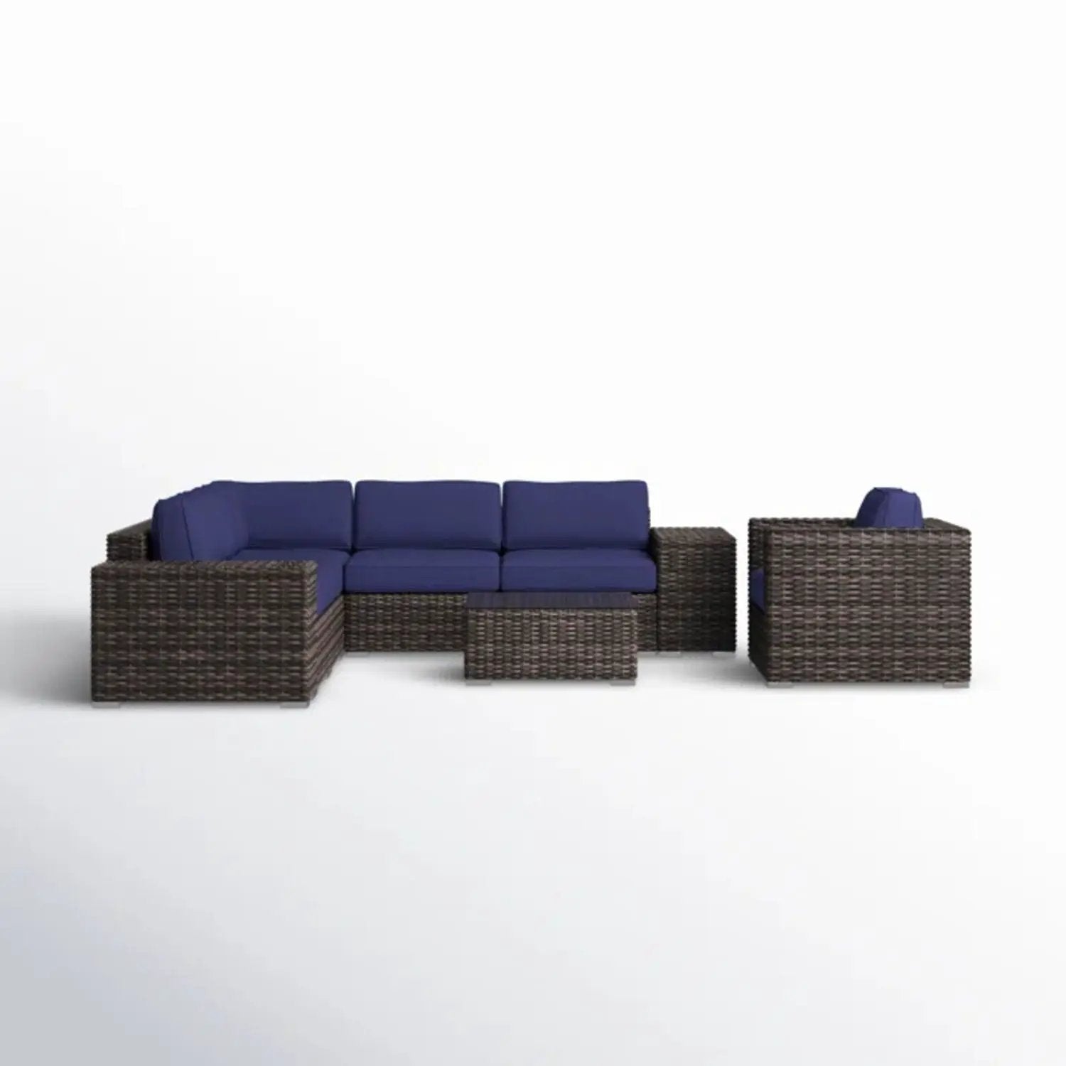 Wicker Seating Group Set With Table And Cushions by HouseOfZazla