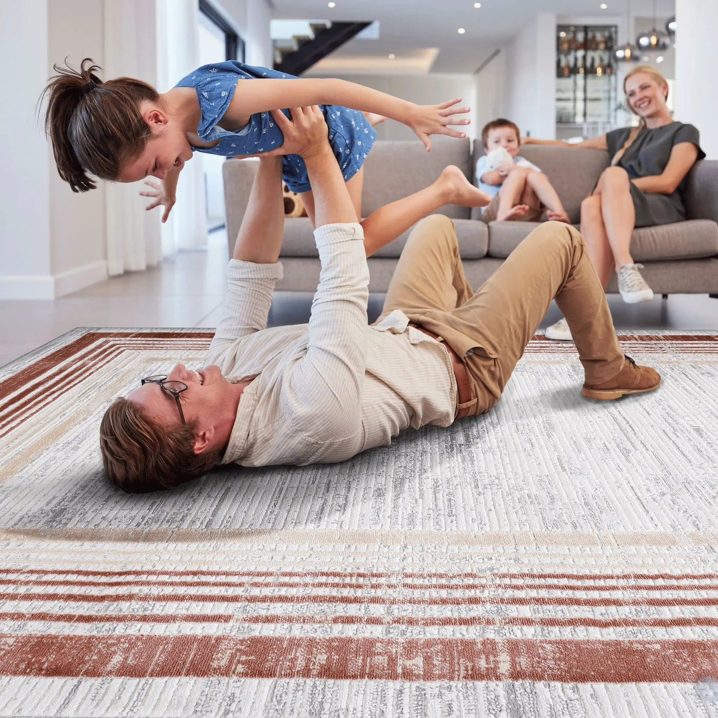 Marfi - Bordered Area Rug by HouseOfZazla