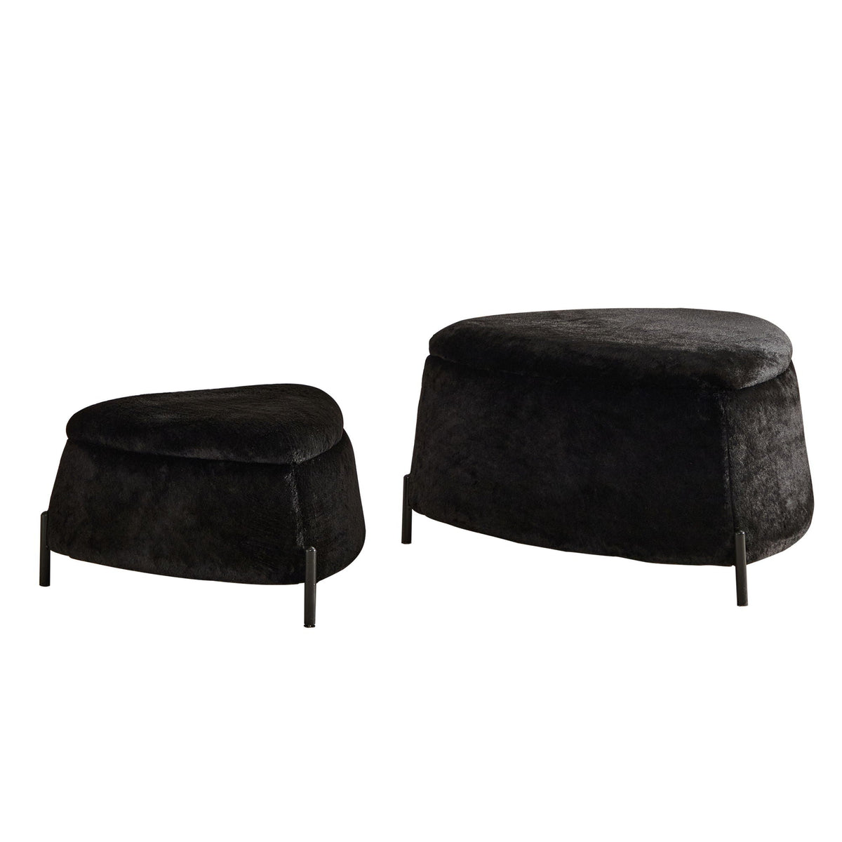Upholstered Storage Ottoman Set with Reversible Lid - Fabric (Beige, Light Brown, Black), photo 2 of 10