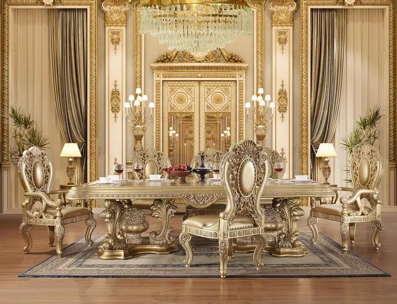 Seville - Arm Chair (Set of 2) - Synthetic Leather & Gold by Unique Piece Furniture