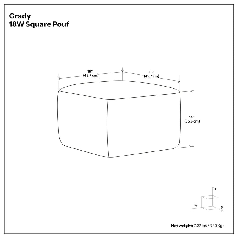 Grady - Handcrafted Square Pouf by HouseOfZazla