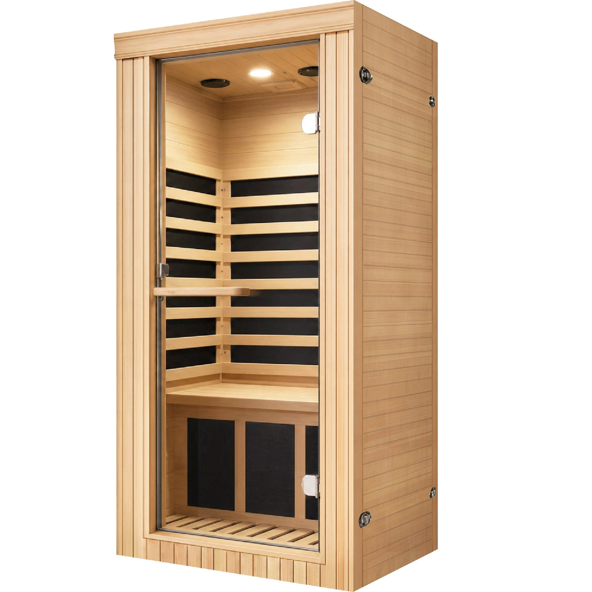 1020W Canadian Hemlock Single Mini Far Infrared Sauna Room, photo 3 of 10