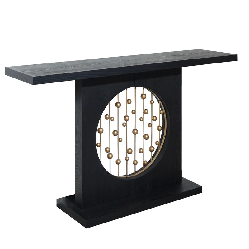 Console Table With Circular Art Decor For Living Room - Multi by Unique Piece Furniture