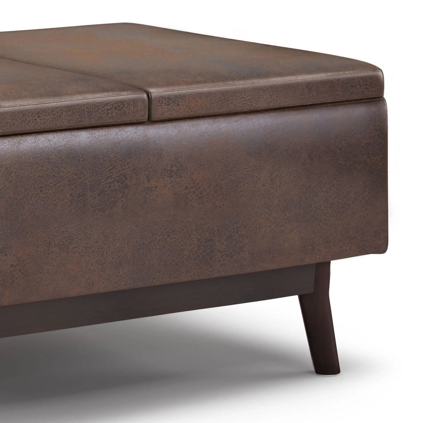 Owen - Tray Top Small Coffee Table Upholstered Storage Ottoman by HouseOfZazla