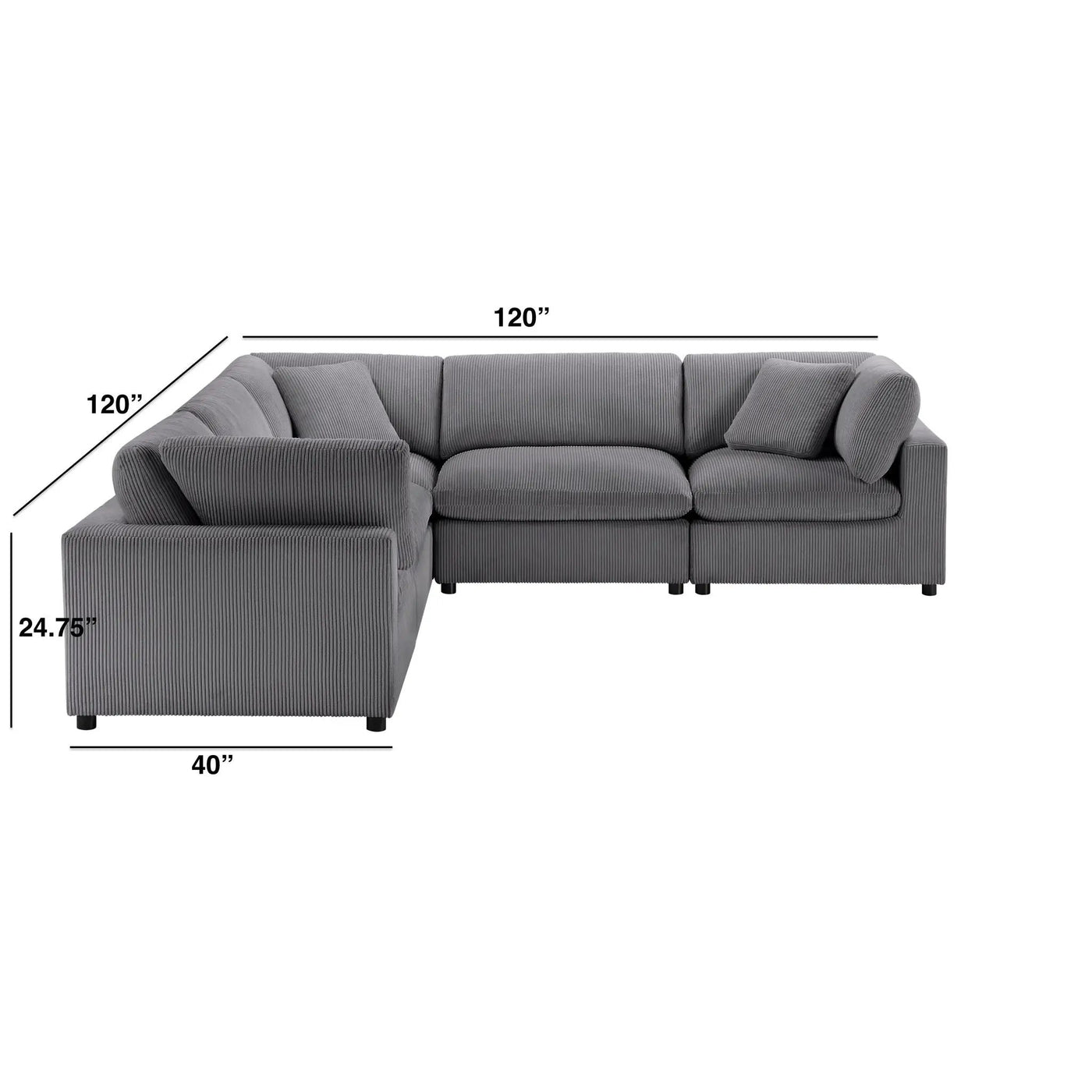 Chelsea - Modular 5 Piece Sectional by HouseOfZazla