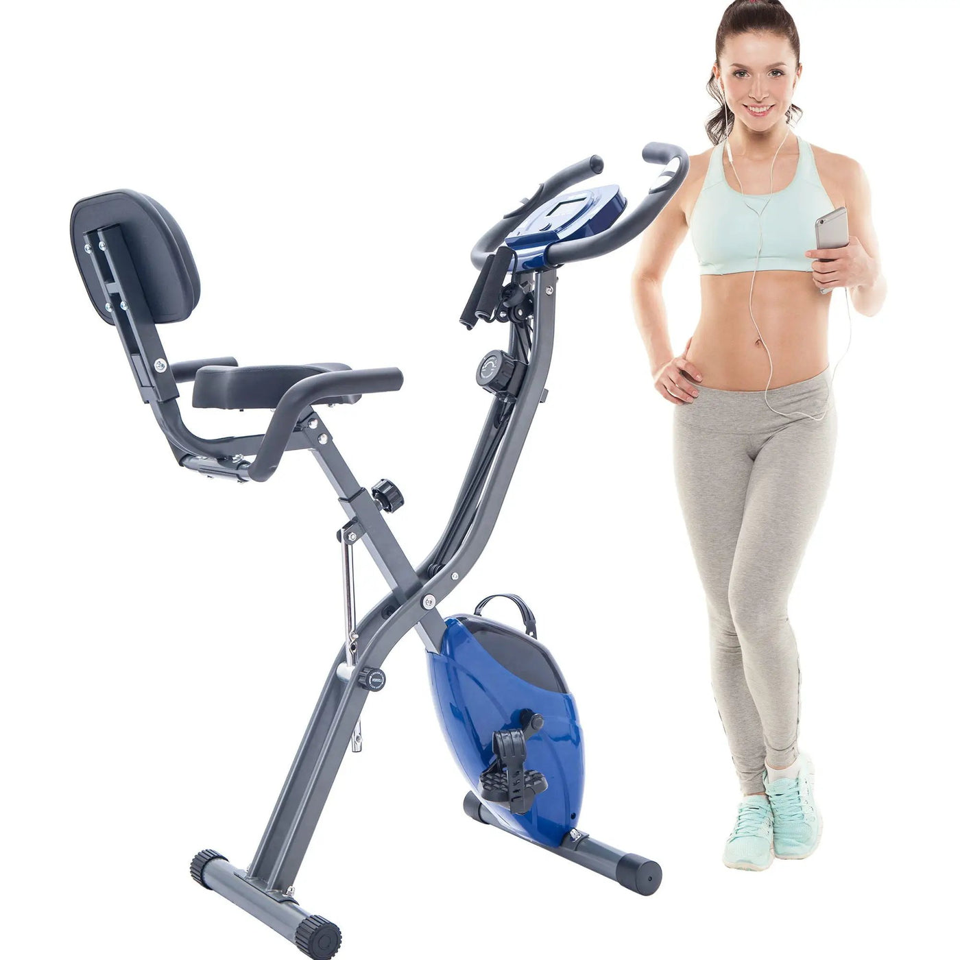 Exercise Bike Folding Stationary Bikes For Home With 16 Level Magnetic Resistance by HouseOfZazla