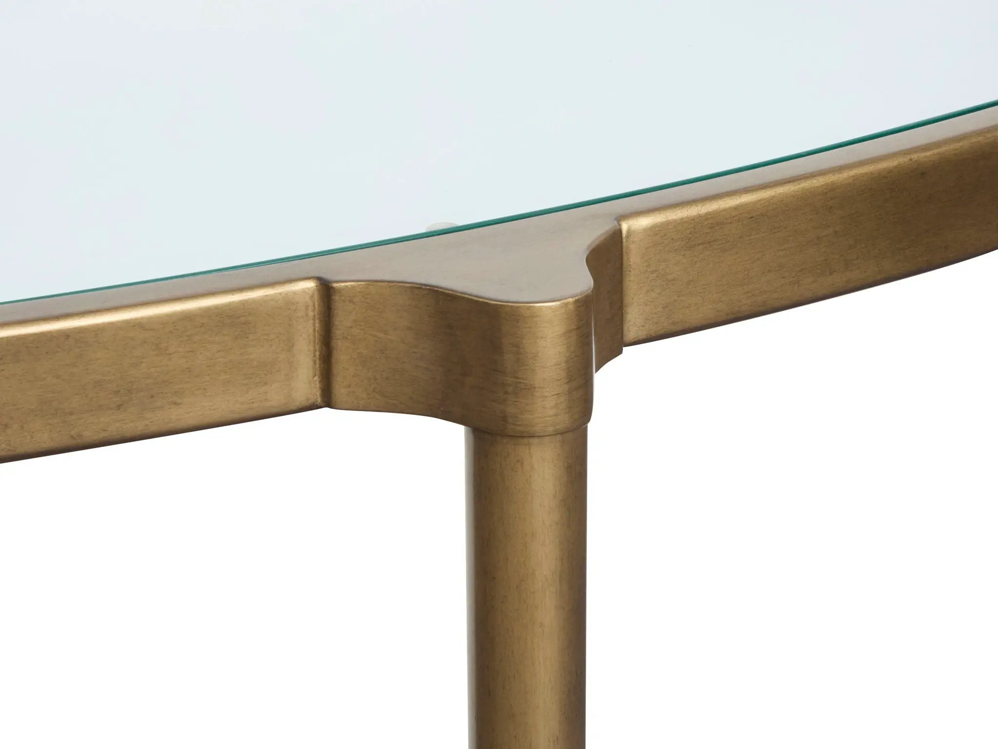 Cassidy - Demilune Sofa Table - Aged Brass And Volakas Classic by Unique Piece Furniture