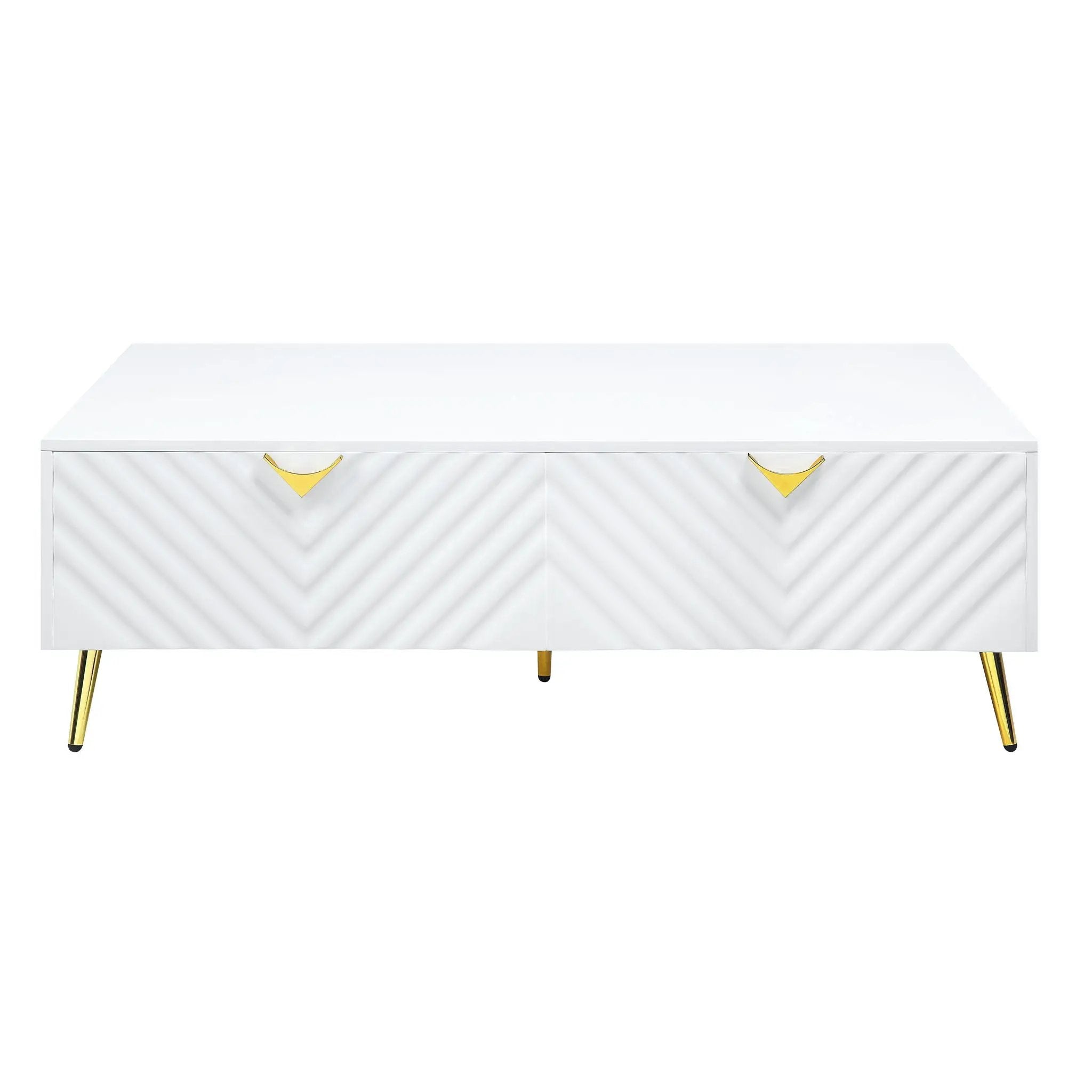 Gaines - High Gloss Coffee Table - White by HouseOfZazla