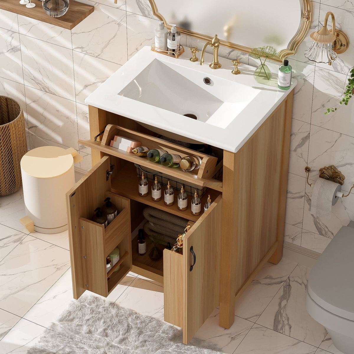 24" Bathroom Vanity with Solid Wood Frame, photo 3 of 10