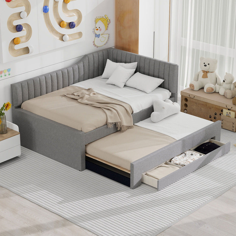 Upholstered Daybed With Trundle And 3 Drawers by HouseOfZazla