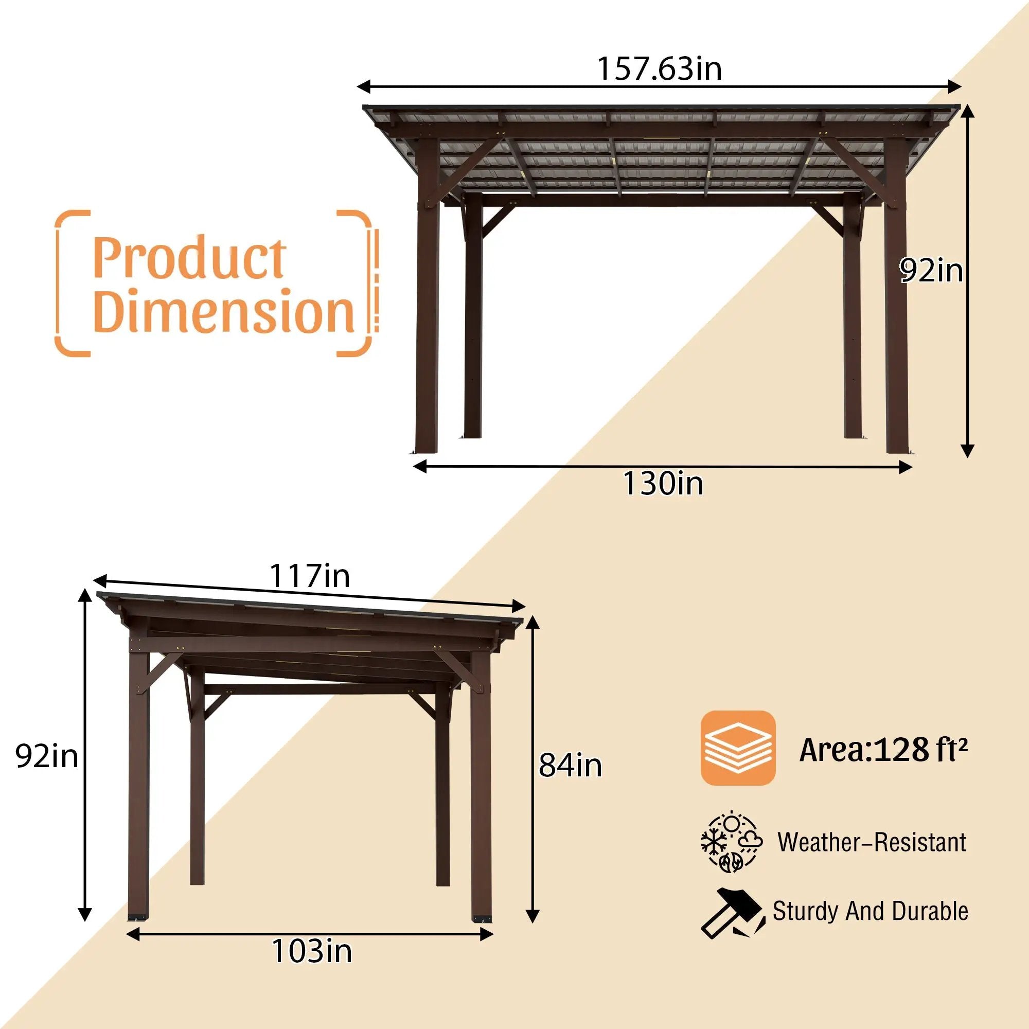 13x10ft Wooden Garden Gazebo with Metal Roof by HouseOfZazla