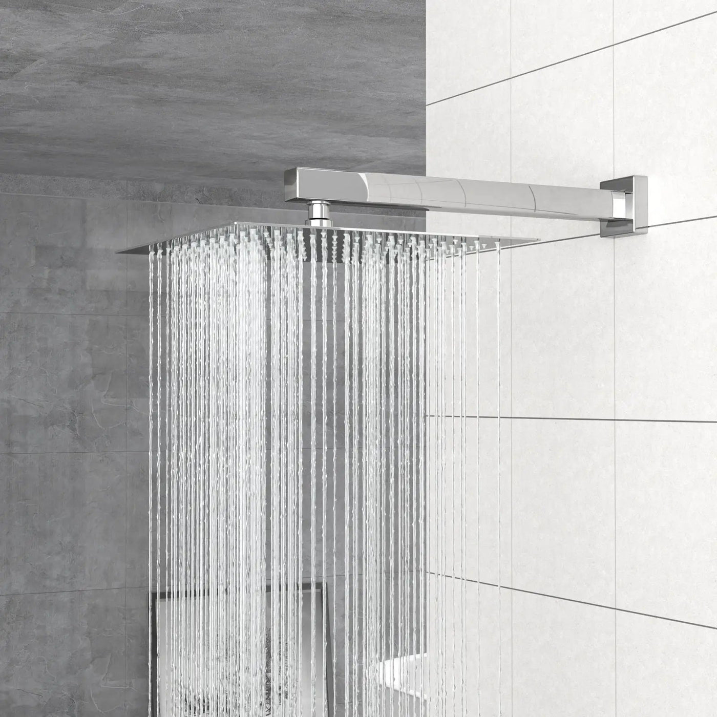 Dual Shower Head System With Square Rain Shower And Rough In Valve by HouseOfZazla