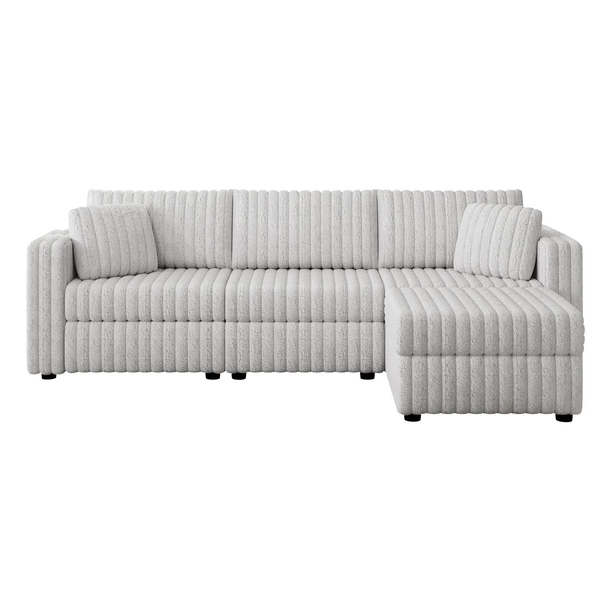 106.3" Soft 3-Person Sofa with Ottoman by HouseOfZazla