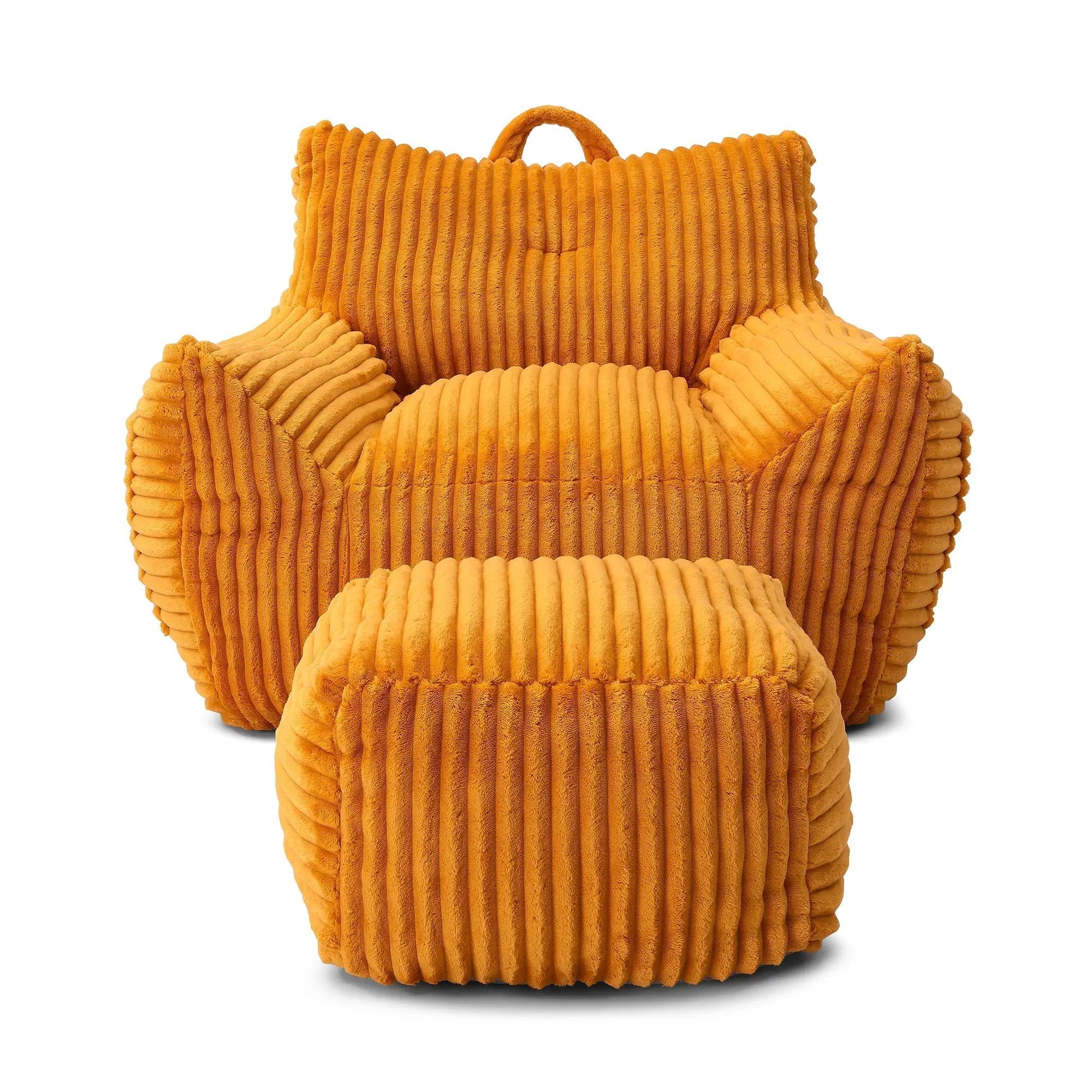 Giant Bean Bag Chair With Armrests And Footstool by Unique Piece Furniture