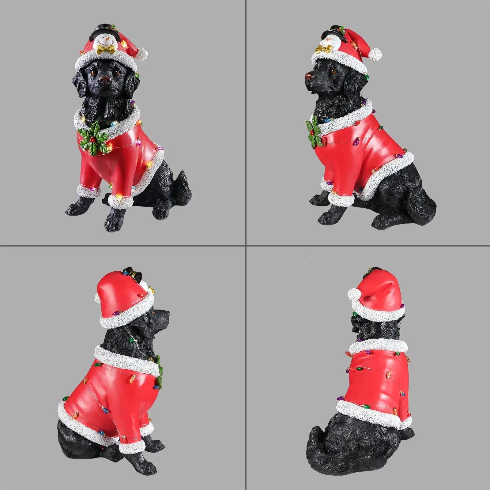 Christmas Dog Statue - Holiday Dog Figurine by HouseOfZazla