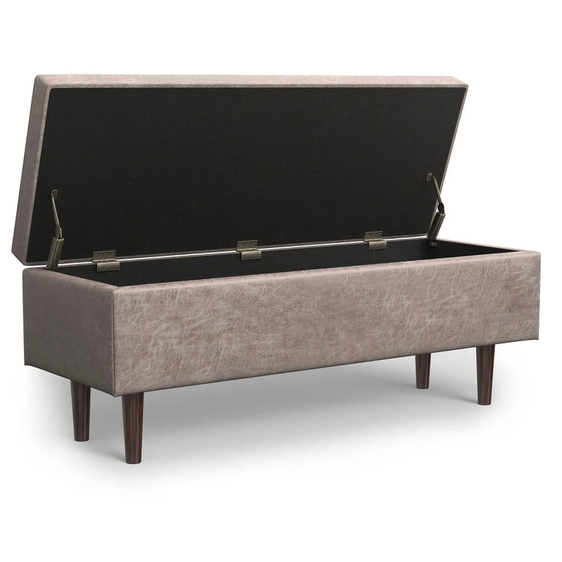 Shay - Large Square Coffee Table Storage Ottoman Mid-Century Style by Unique Piece Furniture