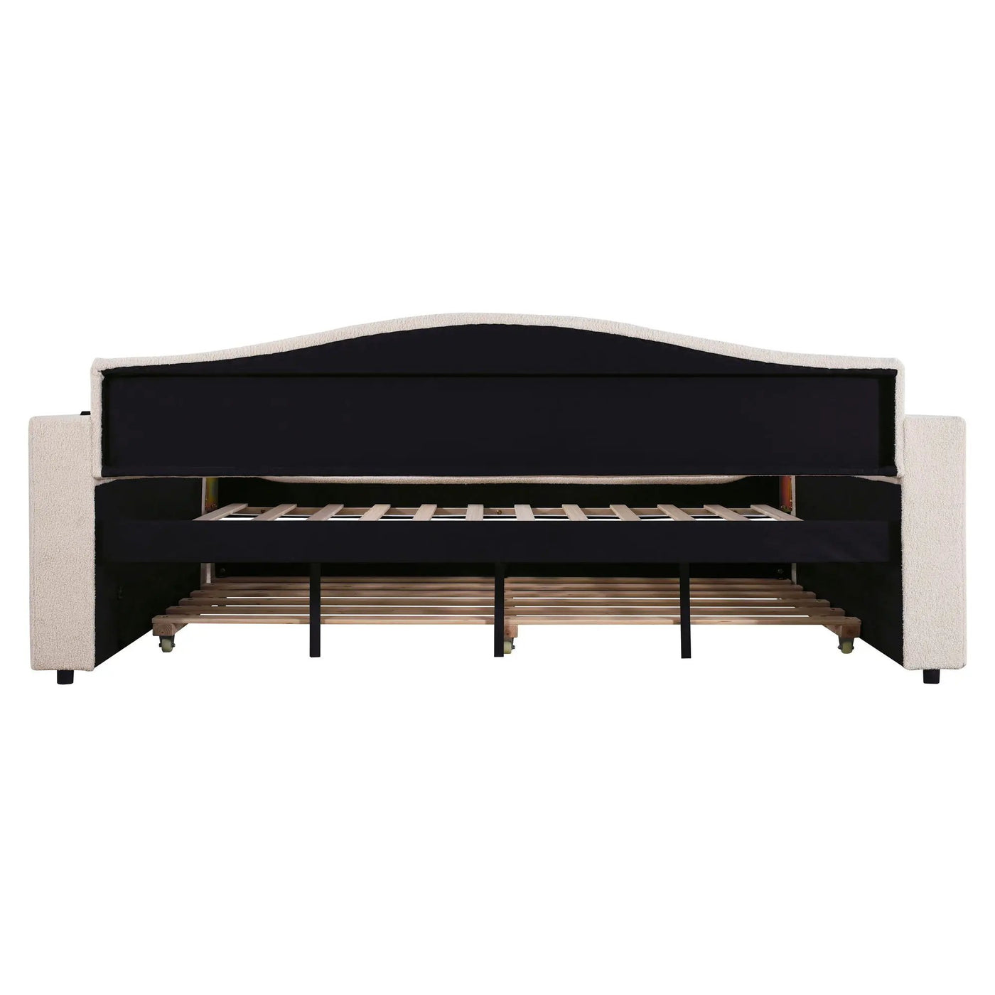Upholstered Daybed With Storage Armrests, Trundle And Latest Integrated tooth Audio System by HouseOfZazla