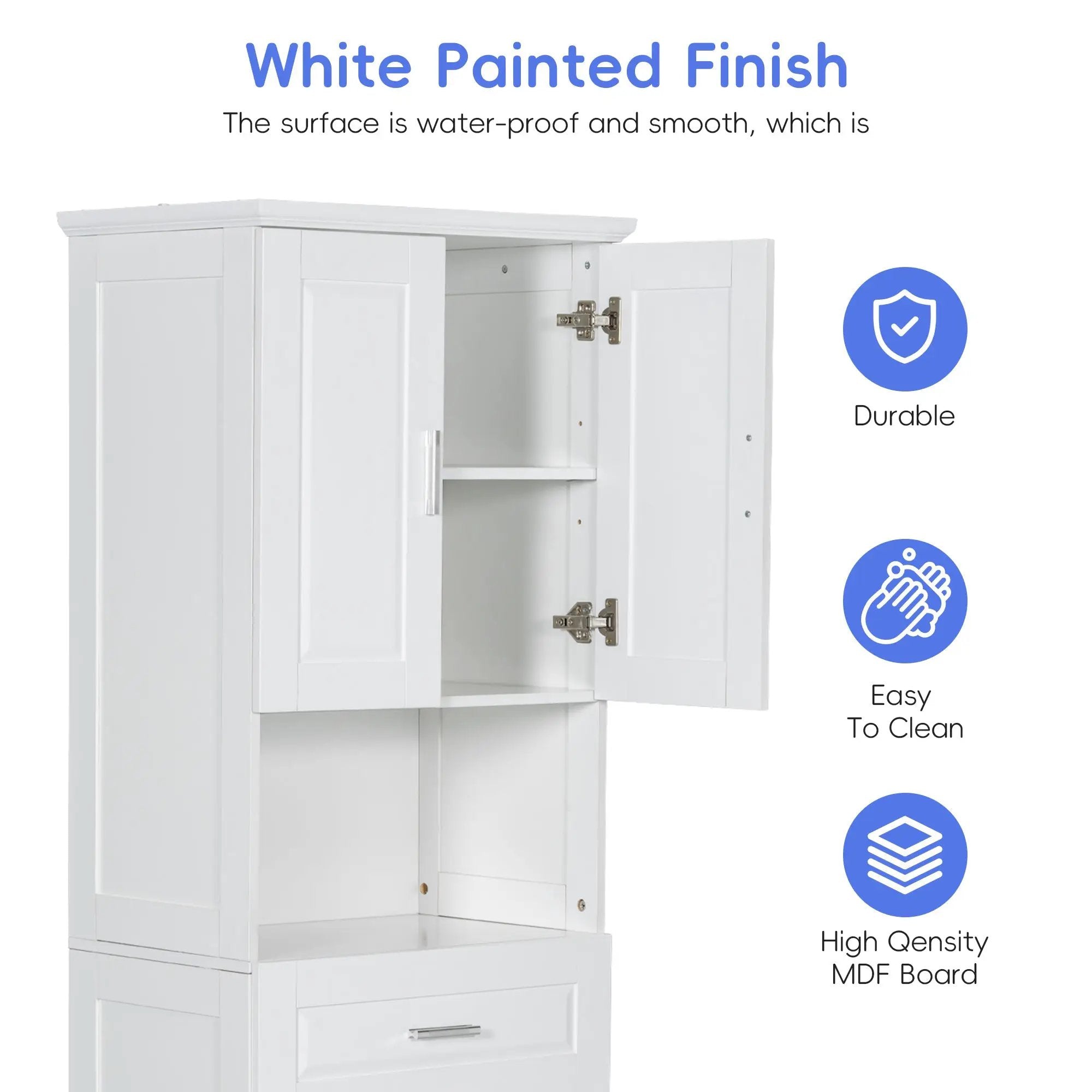 Tall Bathroom Cabinet with Laundry Basket by HouseOfZazla