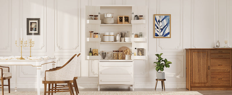 70" Kitchen Pantry Cabinet with Solid Wood Handles and Adjustable Storage by HouseOfZazla