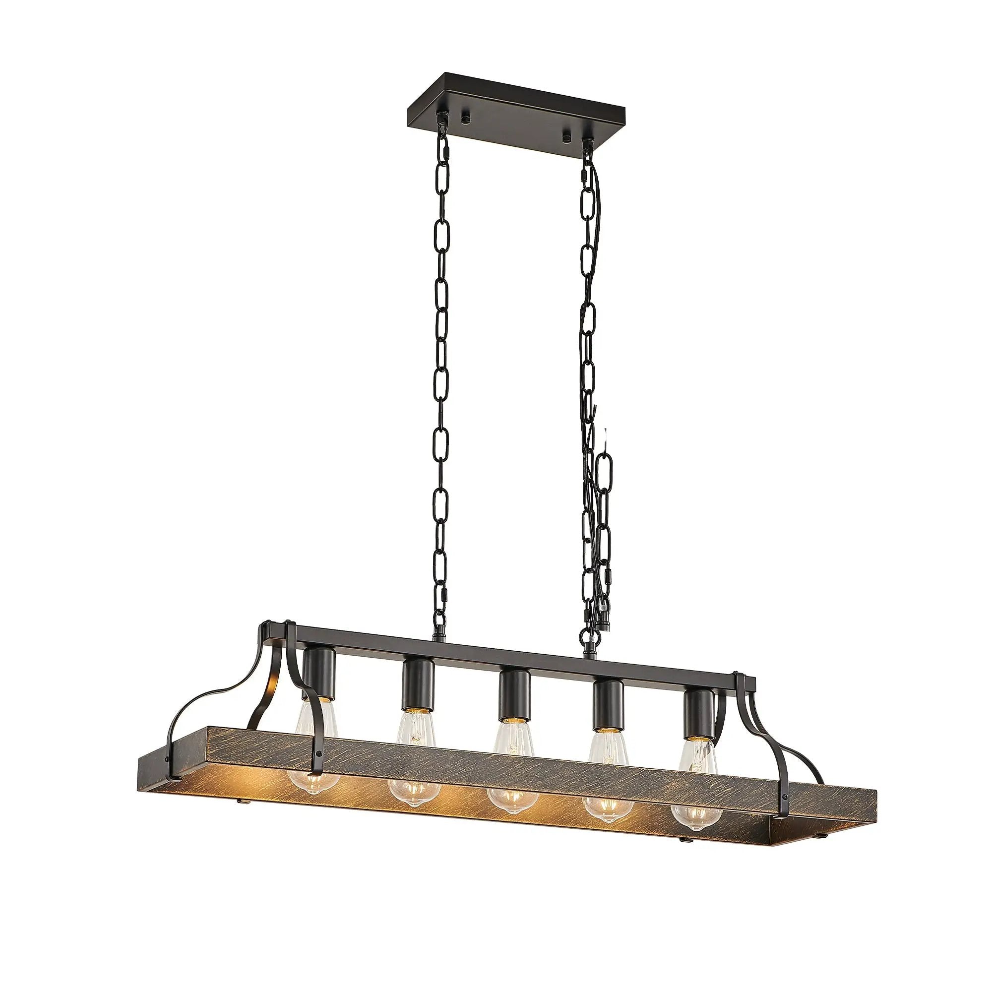 34-Inch Black and Gold Vintage Pendant Light by HouseOfZazla