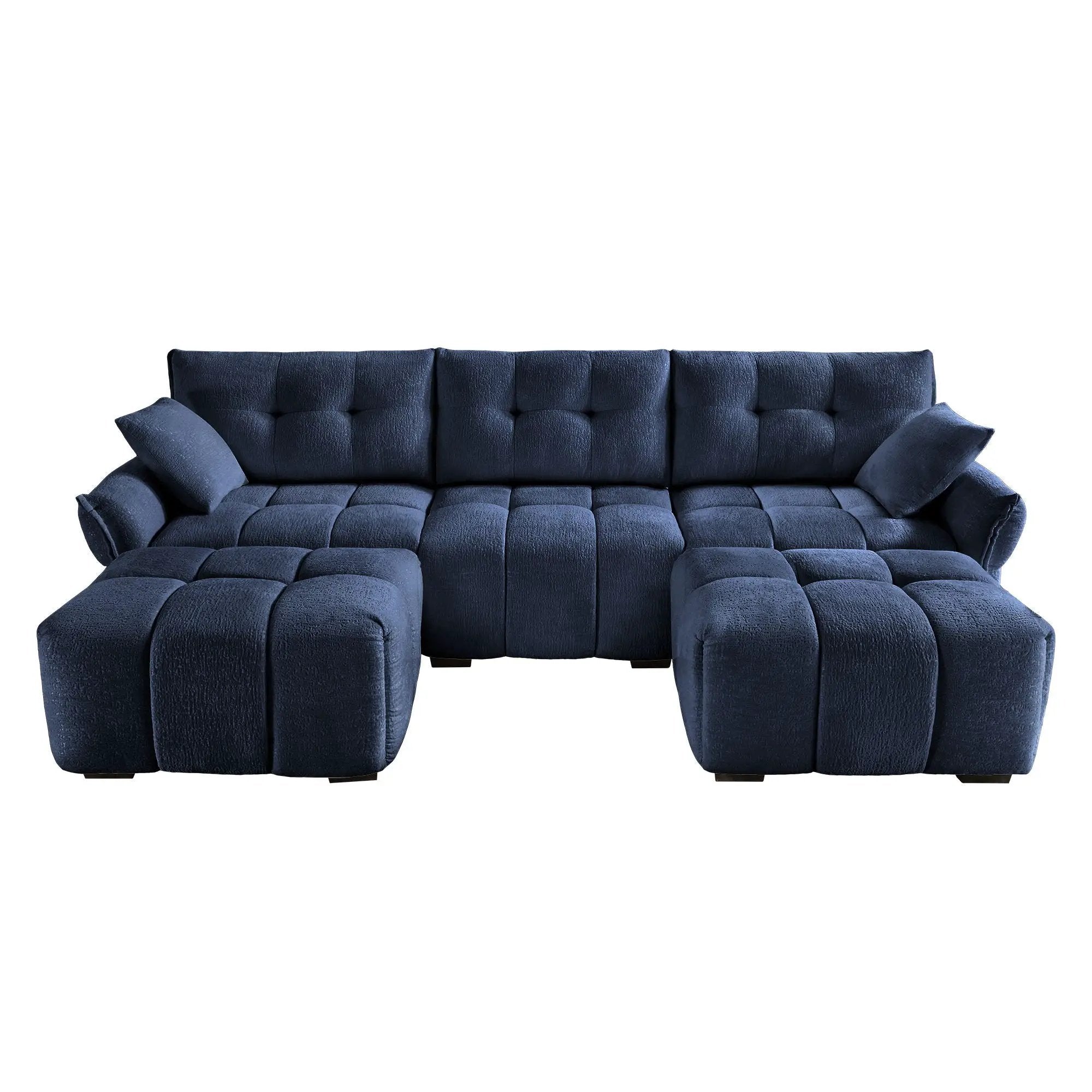 Sofa Set With Ottoman And Pillows, Textured, High Resilience Cushions by Unique Piece Furniture