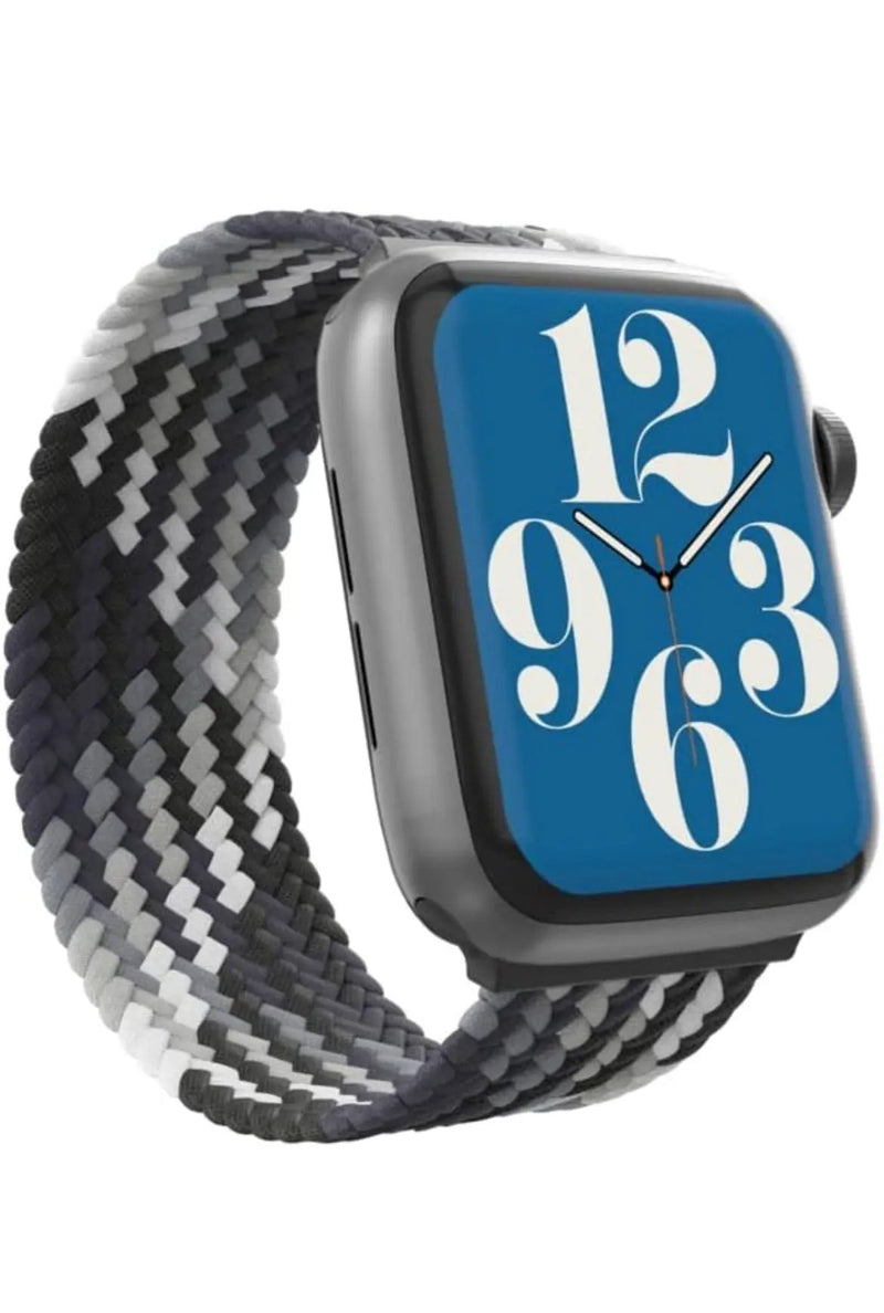 ZAGG Gear4 Braided Stretchy Solo Loop Band – LG – Storm - Compatible with Apple Watch 42mm 44mm 45mm, Elastic Strap Wristbands for iWatch Series 7/6/SE/5/4/3/2/1, Large (705009501) by Selzalot