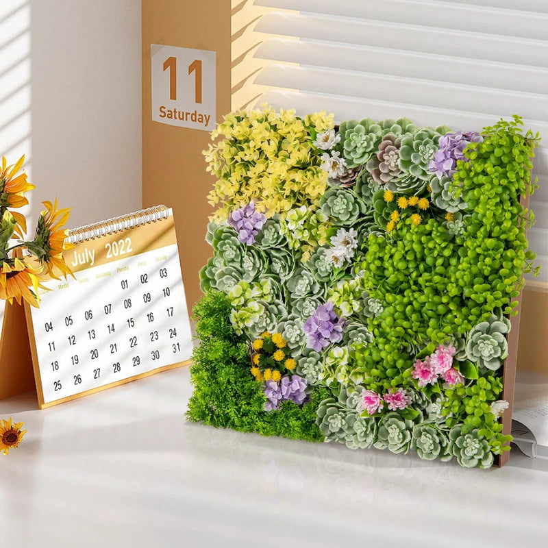 20" x 20" 3D Hanging Succulents with 10 Types of Mixed Faux Plants for Balcony Home by DirectDeals