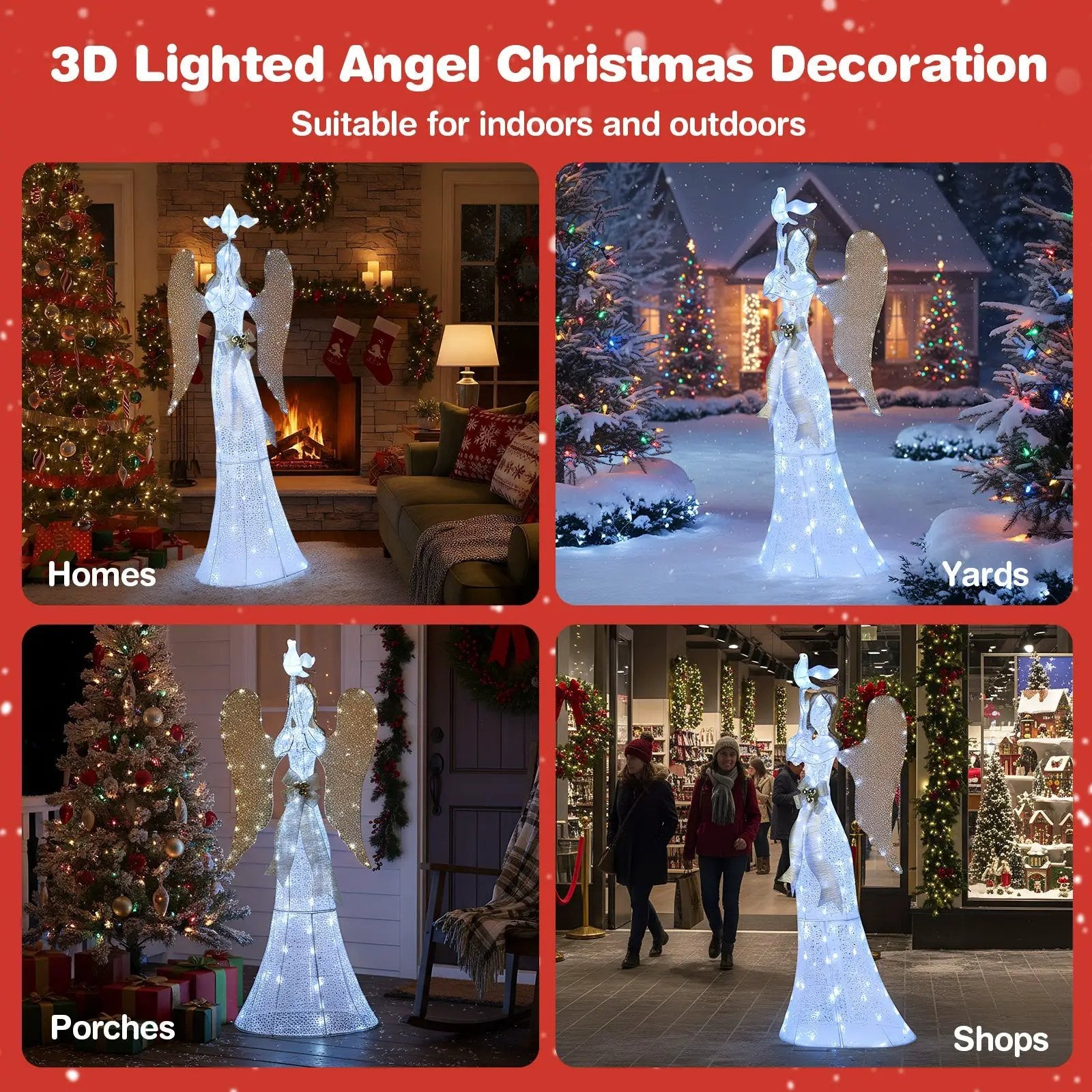 3D Lighted Angel Christmas Decoration 5.5 FT Halo Angel by DirectDeals