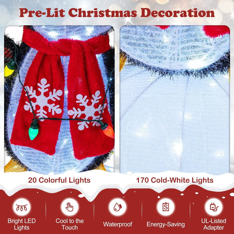 3D Pre-Lit Indoor Outdoor Xmas Holiday with 170 Cold-White LED Lights for Home by DirectDeals