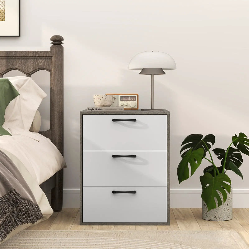Modern Dresser Nightstand with 3 Slide-Out Drawers by DirectDeals