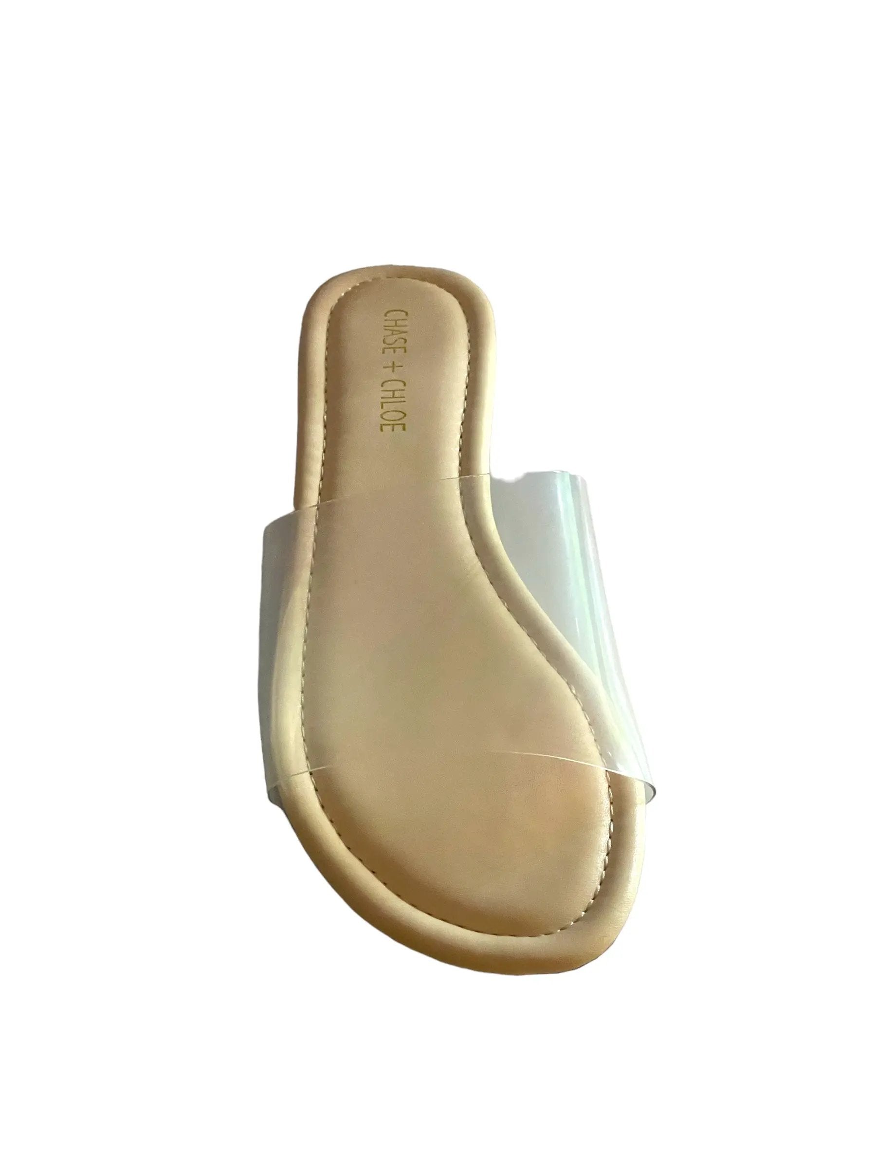 Chase + Chloe Transparent Slides IRMA-3 Nude by Selzalot