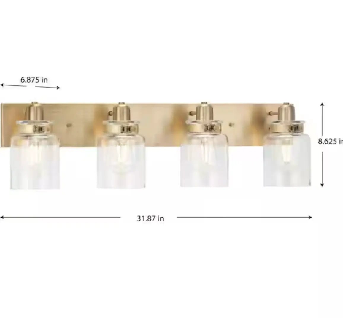 Progress Lighting Calhoun Collection 30-1/4 in. 4-Light Gold Vintage Brass Clear Glass Farmhouse Urban Industrial Bathroom Vanity Light by Selzalot