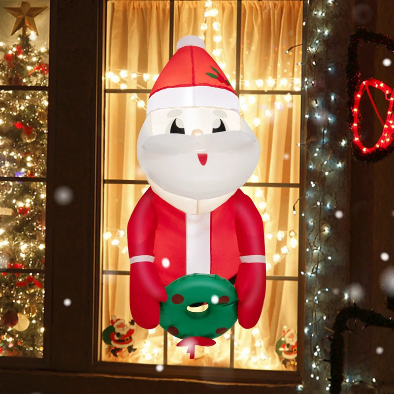 3.3 Feet Lighted Inflatable Santa Claus Broke Out from Window by DirectDeals