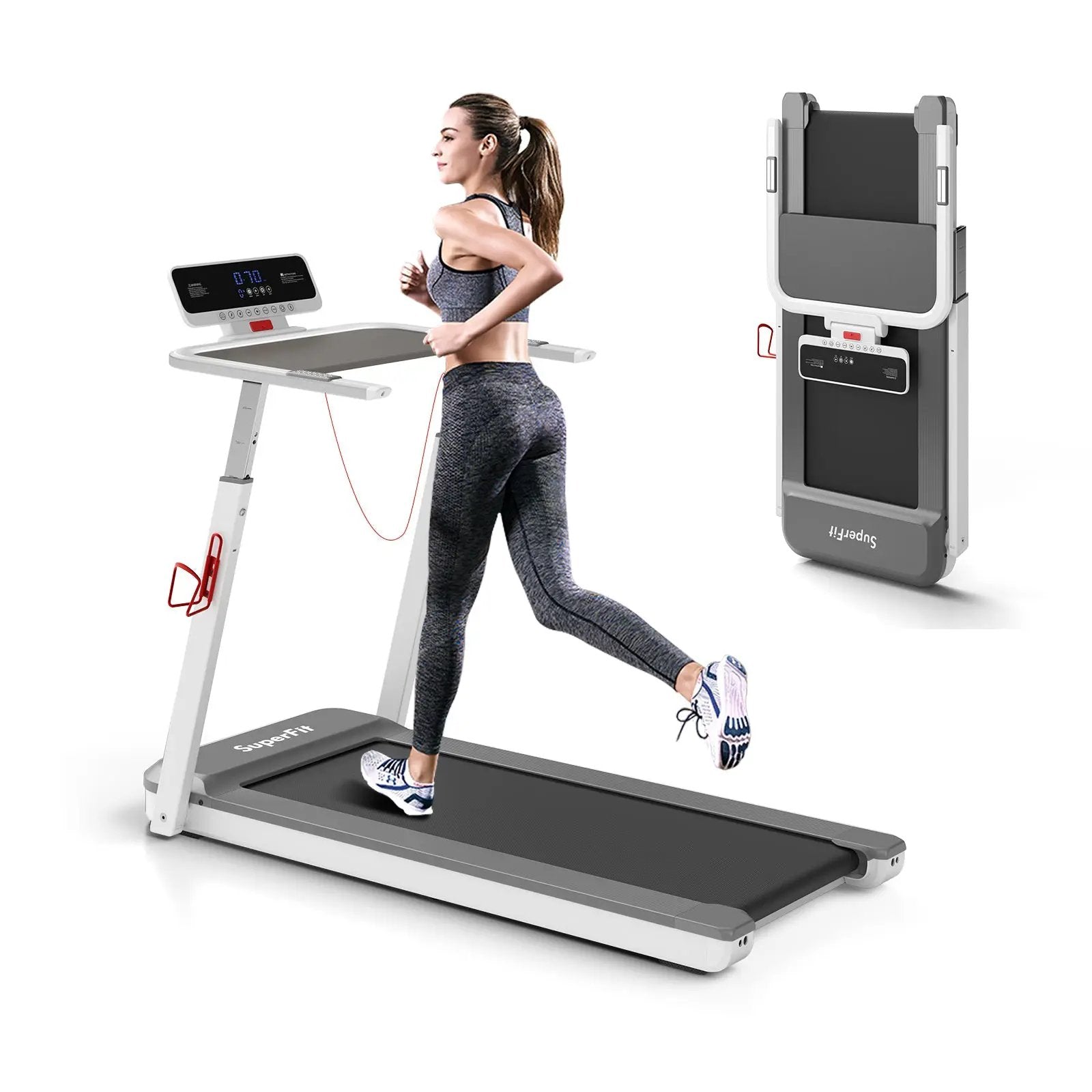 3HP Folding Treadmill with Adjustable Height and APP Control by DirectDeals