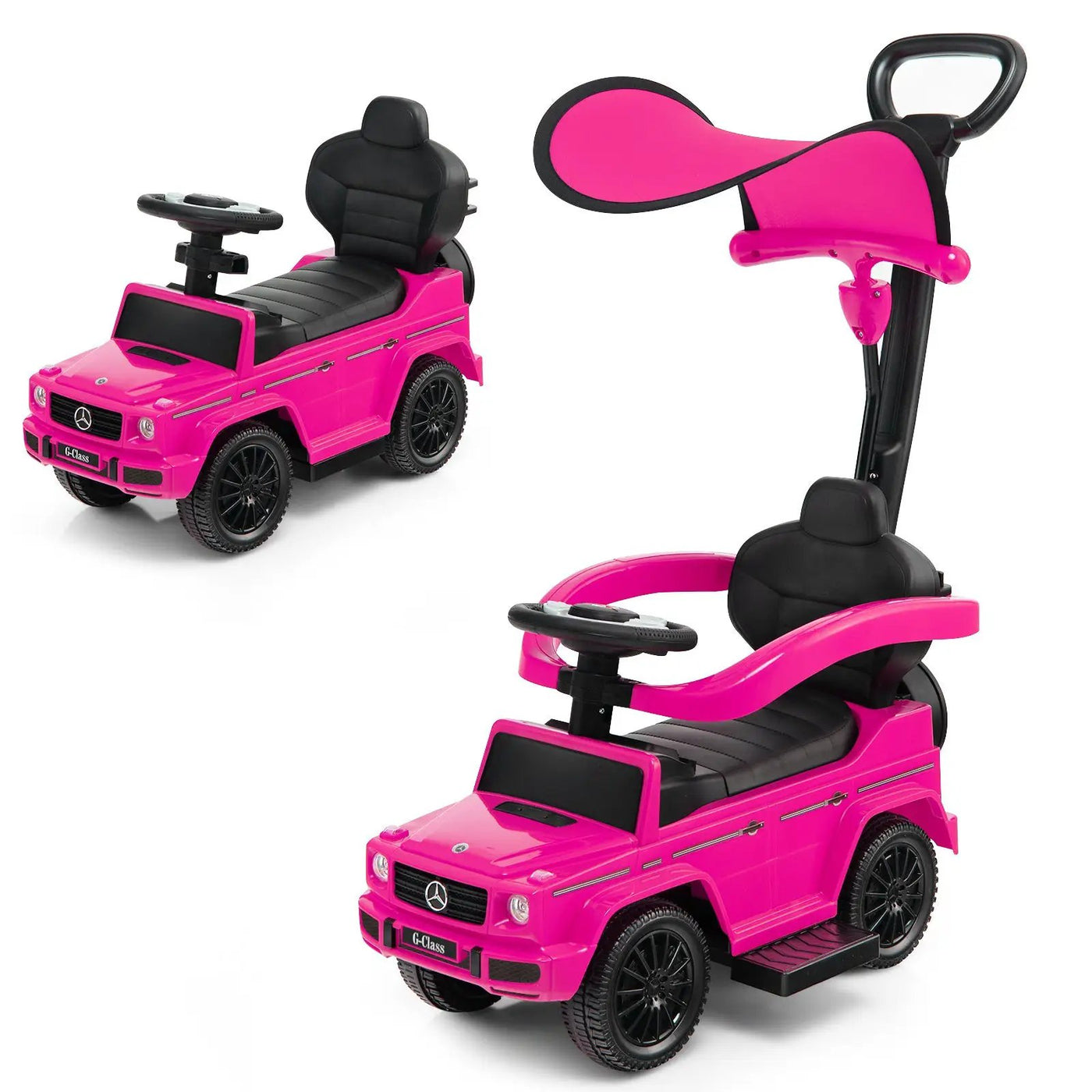 3-In-1 Ride on Push Car Mercedes Benz G350 Stroller Sliding Car with Canopy by DirectDeals