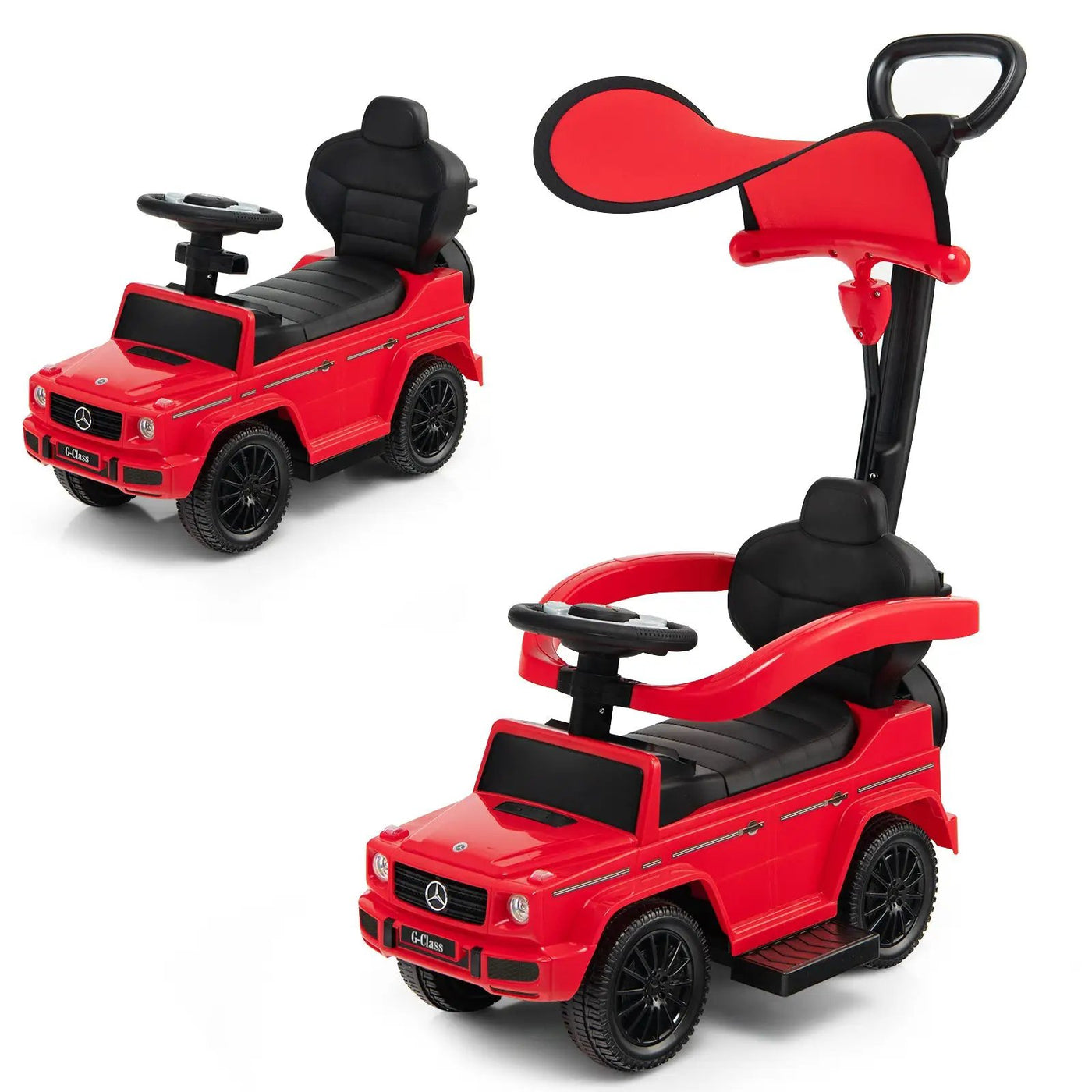 3-In-1 Ride on Push Car Mercedes Benz G350 Stroller Sliding Car with Canopy by DirectDeals