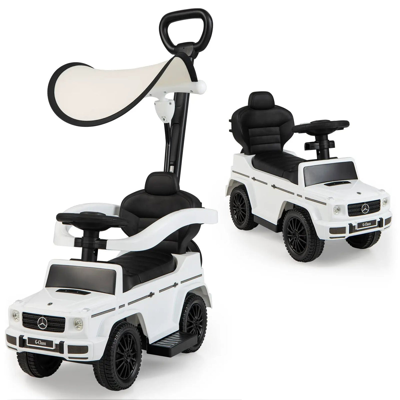 3-In-1 Ride on Push Car Mercedes Benz G350 Stroller Sliding Car with Canopy by DirectDeals