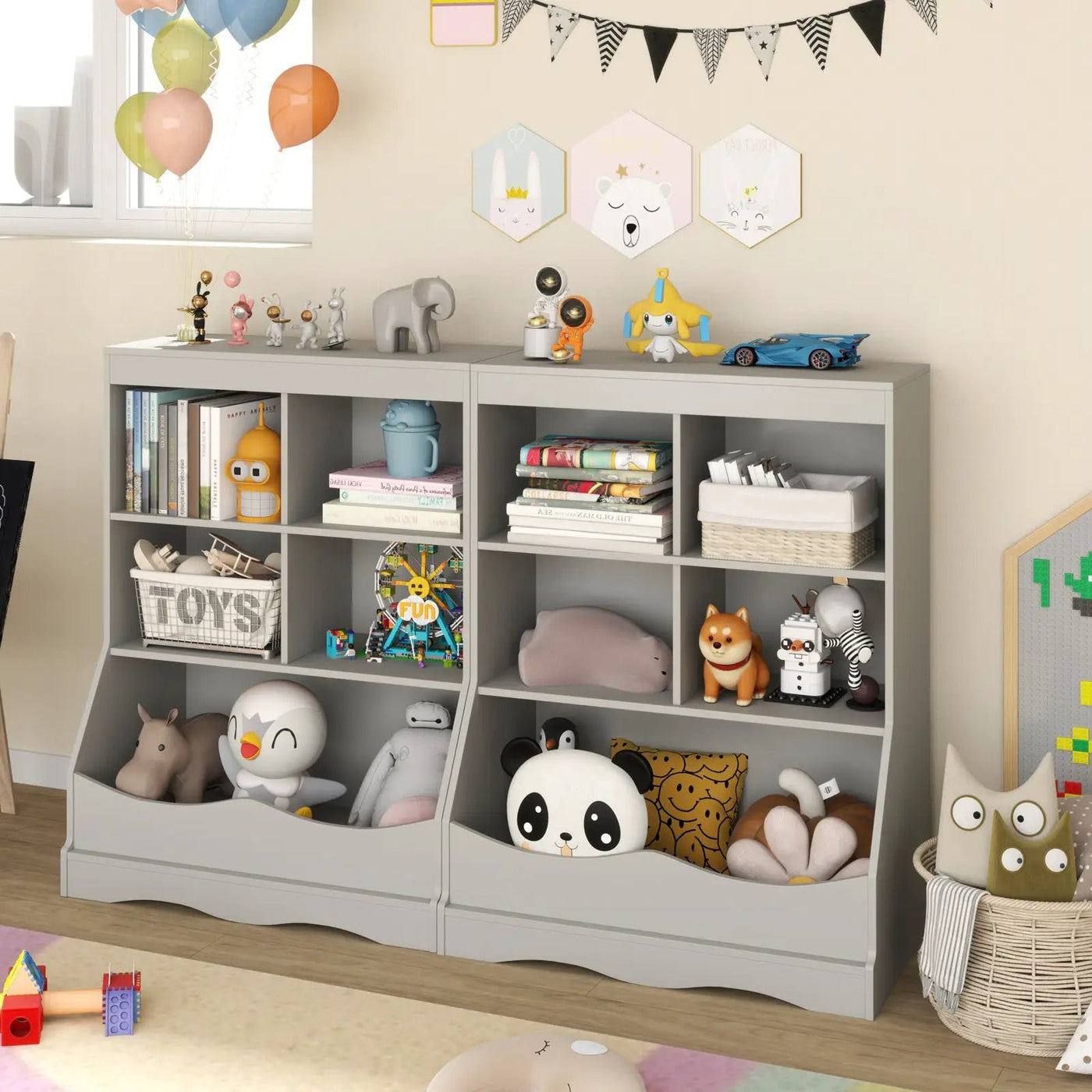 3-Tier Children's Multi-Functional Bookcase Toy Storage Bin Floor Cabinet by DirectDeals