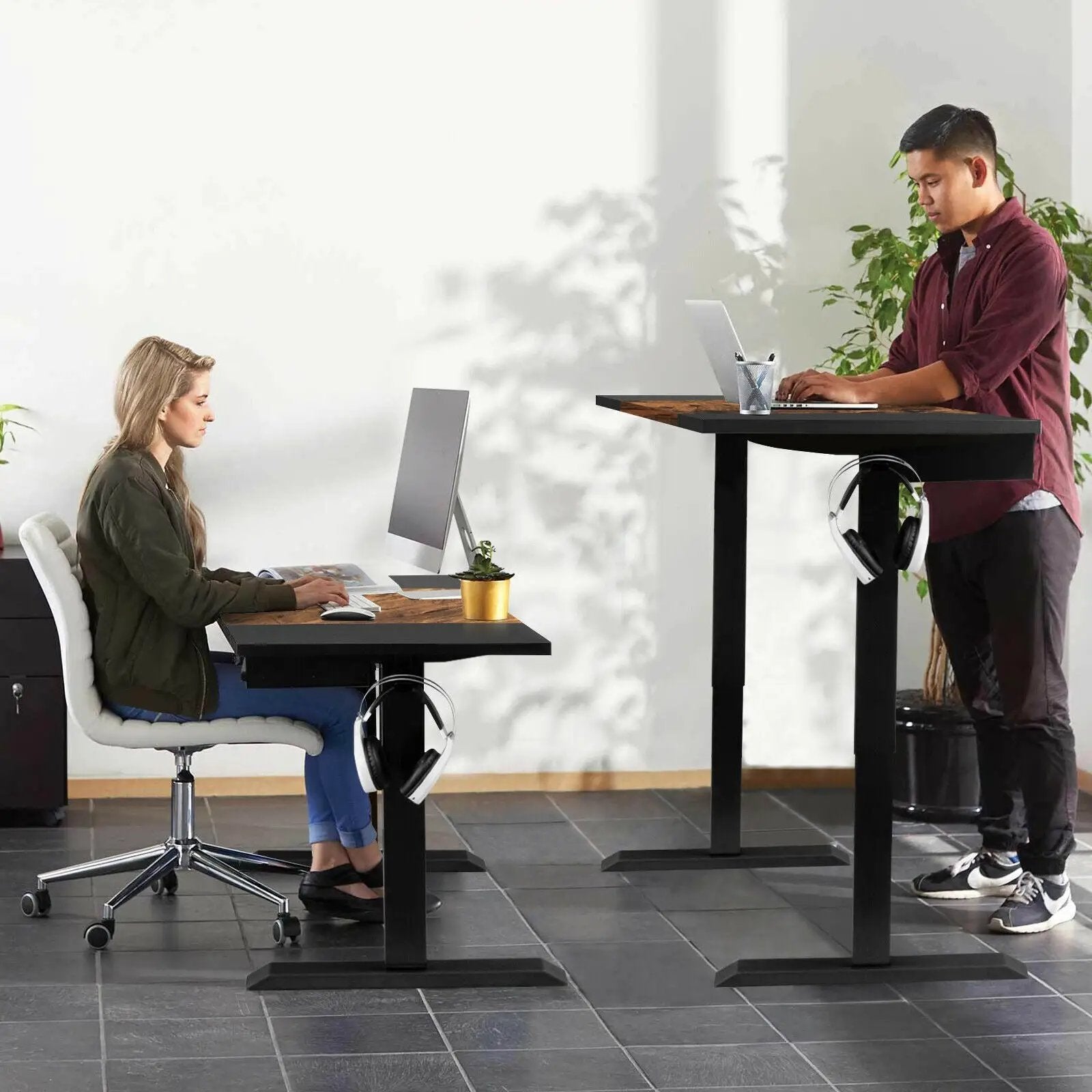 48 Inch Electric Sit to Stand Desk with Keyboard Tray by DirectDeals