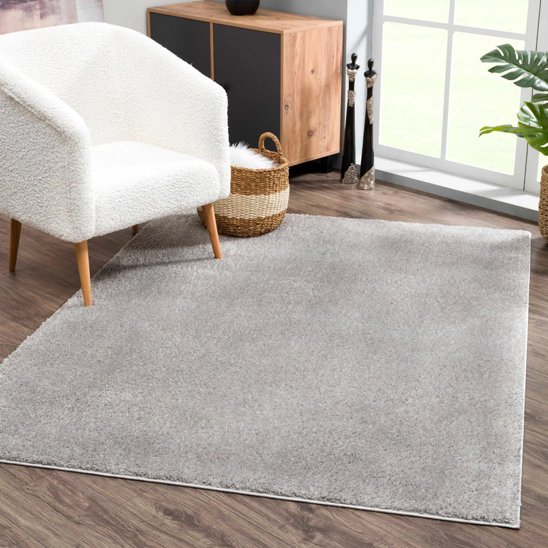 Judy Solid Gray Washable Shag Rug - Clearance by Boutique Rugs