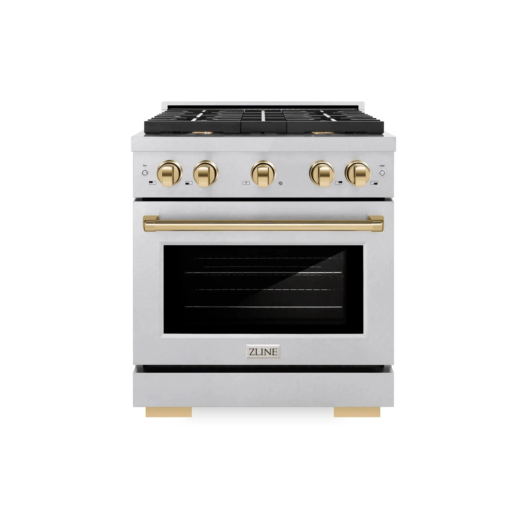 ZLINE 30"Paramount Dual Fuel Range DuraSnow® Gold SDRSZ-30-G by Farmhouse Kitchen and Bath