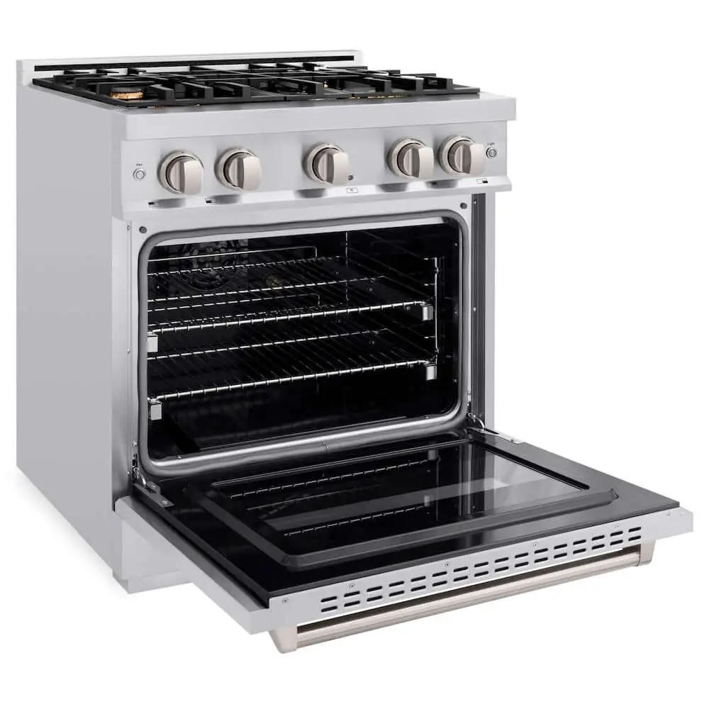 ZLINE 30" Dual Fuel Range, Gas Cooktop, Electric Convection Oven Stainless Steel, CDR-BR-30 by Farmhouse Kitchen and Bath