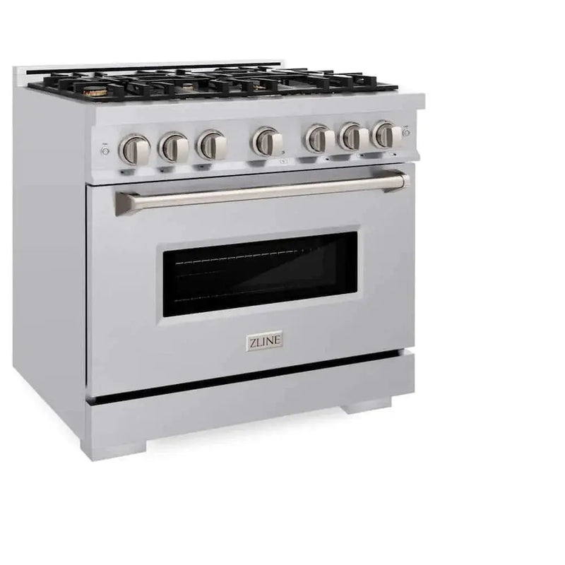 ZLINE 36" Classic Gas Range, Convection Gas Oven, Stainless Steel, Brass Burners, CGR-BR-36 by Farmhouse Kitchen and Bath