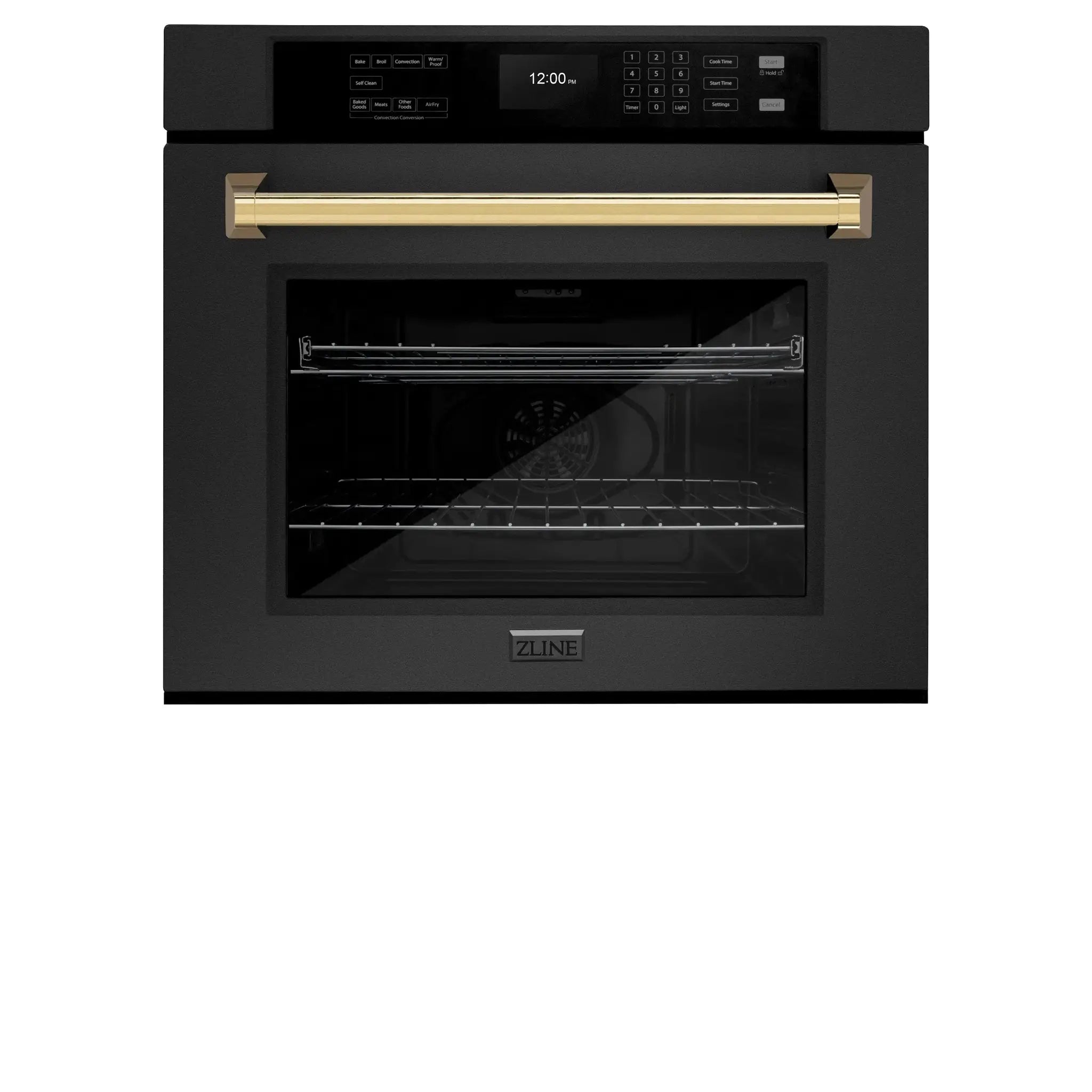 ZLINE 30 "Professional True Convection Single Wall Oven, Air Fry, Self Clean, Black Stainless Steel, Champagne Bronze WASBZ-30-CB by Farmhouse Kitchen and Bath