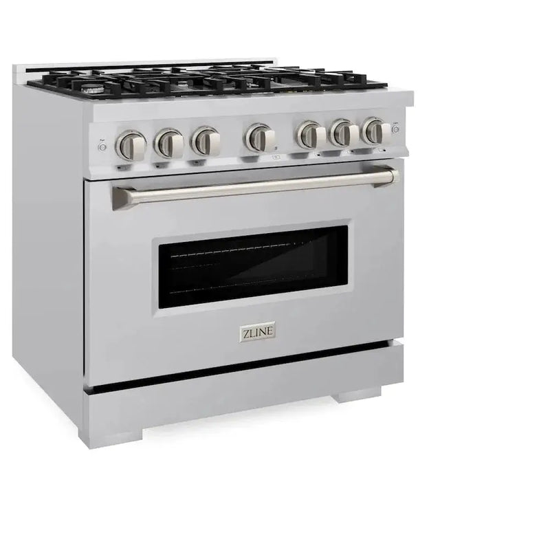 ZLINE 36" Dual Fuel Range, Gas Cooktop, Electric Convection Oven Stainless Steel, CDR36 by Farmhouse Kitchen and Bath