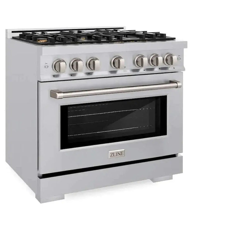 ZLINE 36" Select Gas Range Convection Gas Oven Stainless Steel Brass Burners HGR-BR-36 by Farmhouse Kitchen and Bath