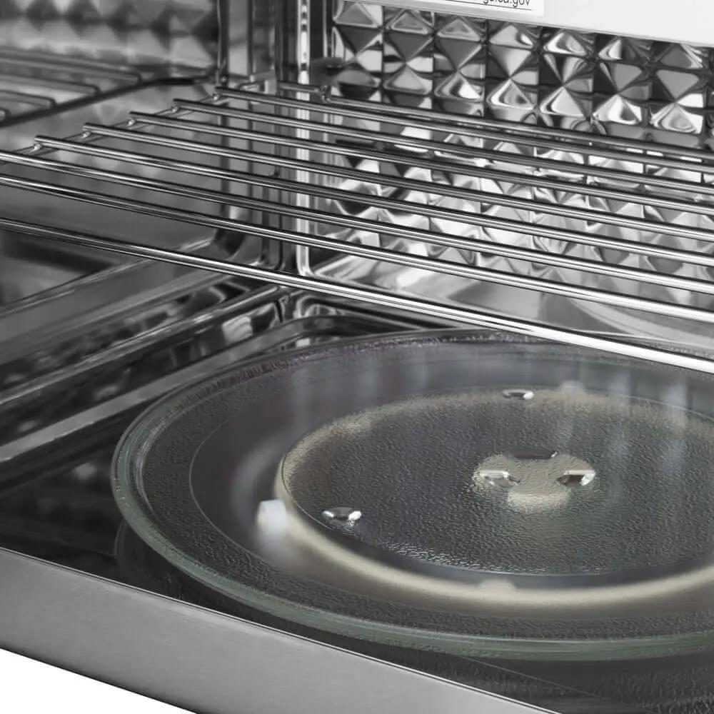 ZLINE 30" Recirculating Over the Range Convection Microwave with Traditional Handle and Charcoal Filters in Fingerprint Resistant SS MWO-OTRCFH-30-SS by Farmhouse Kitchen and Bath