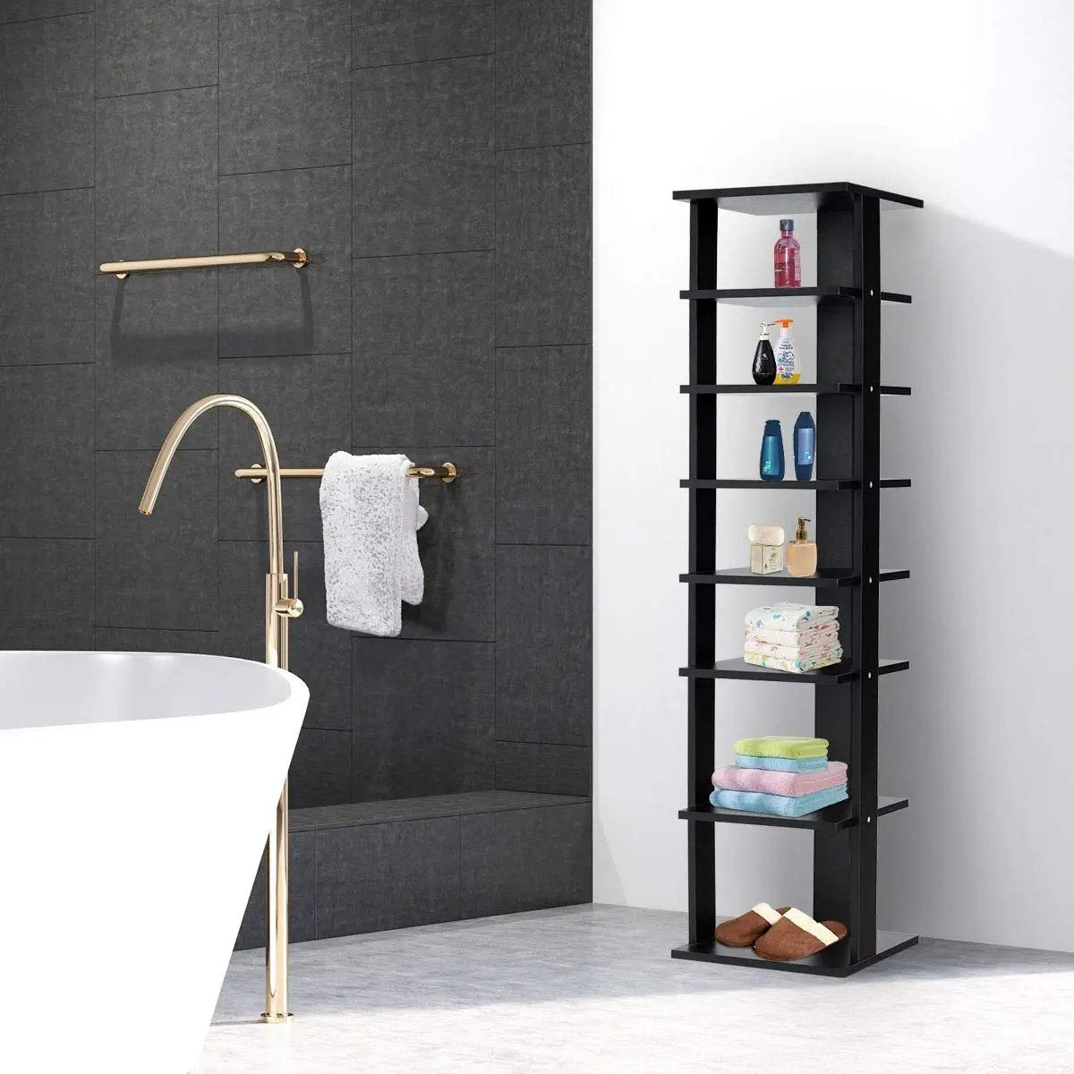 7-Tier Shoe Rack Practical Free Standing Shelves Storage Shelves by DirectDeals