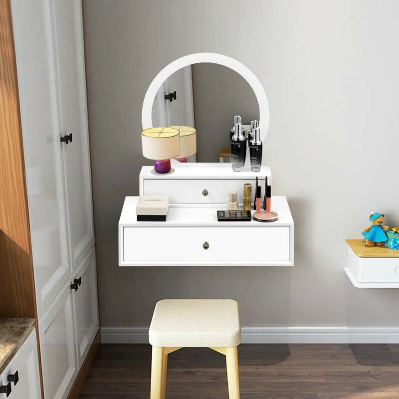 Makeup Dressing Wall Mounted Vanity Mirror with 2 Drawers by DirectDeals