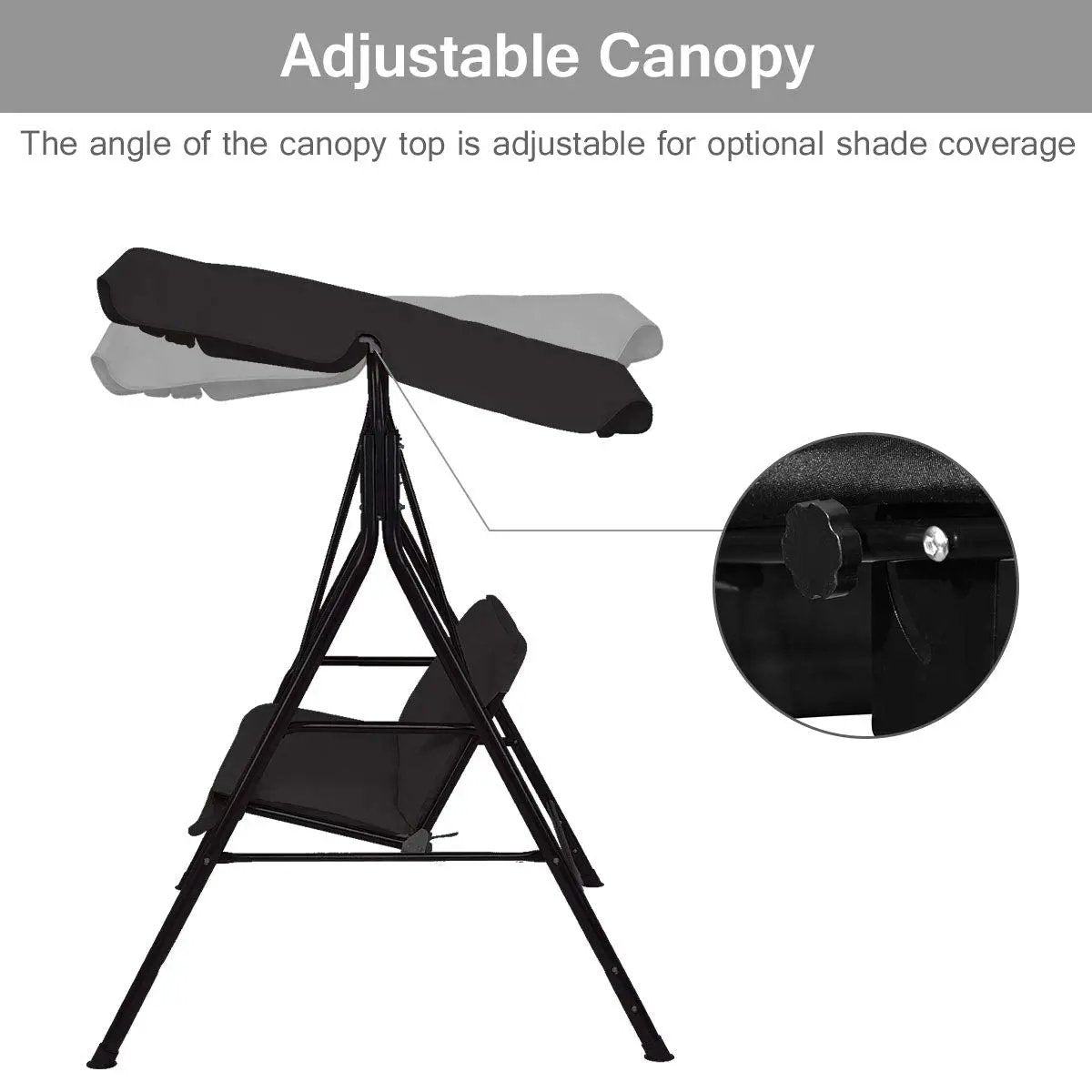 Loveseat Cushioned Patio Steel Frame Swing Glider by DirectDeals
